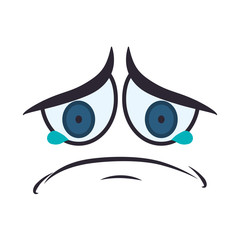 Obraz premium face sad eyes expression cartoon icon. Isolated and flat illustration. Vector graphic