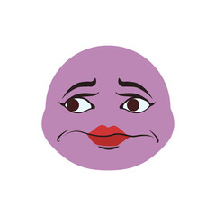 face sphere sad eyes expression cartoon icon. Isolated and flat illustration. Vector graphic