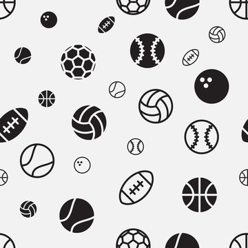 Stock vector sport ball seamless pattern texture background