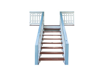 wood staircase isolated on white