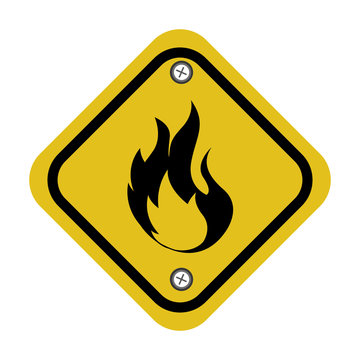 rhombus security yellow sign