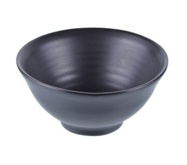 Empty black bowl isolated on white background