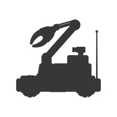 arm car robot technology android metal  icon. Isolated and flat illustration. Vector graphic