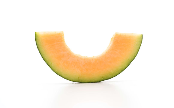 cantaloupe melon on white