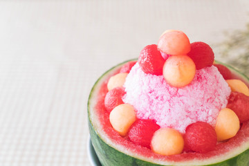 watermelon bingsu dessert