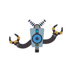 robot cartoon technology android metal  icon. Isolated and flat illustration. Vector graphic
