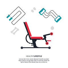 Healthy lifestyle and Fitness concept represented by rope and machine icon. Isolated and flat illustration.