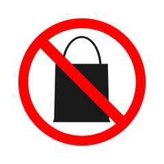 Stock vector of no bag Prohibition for bringing packet bag. Don't bring anything.