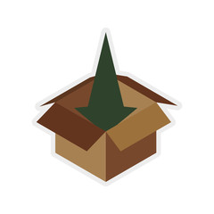 box package delivery shipping logistic security icon. Isolated and flat illustration. Vector graphic