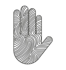 hand fingers stop handprint icon