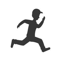 Man running male avatar person people icon. Isolated and flat illustration. Vector graphic
