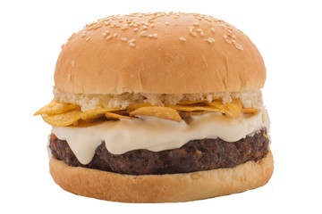 hamburguesa costeña fondo blanco