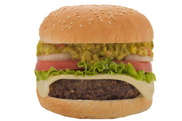 hamburguesa de carne y guacamole