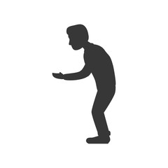 Man receive get male avatar person people icon. Isolated and flat illustration. Vector graphic