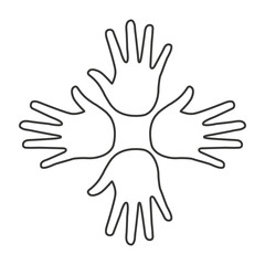 hands human around icon team