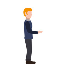 Man receive get male avatar person people icon. Isolated and flat illustration. Vector graphic