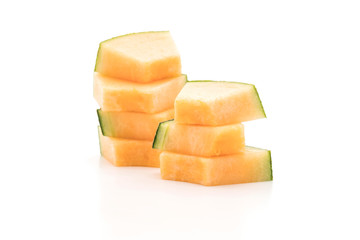 cantaloupe melon on white