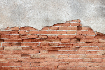 broken brick wall for pattern and background