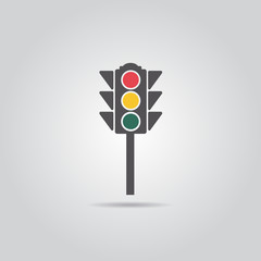 Traffic Light, Flat Style  Vector Illustration