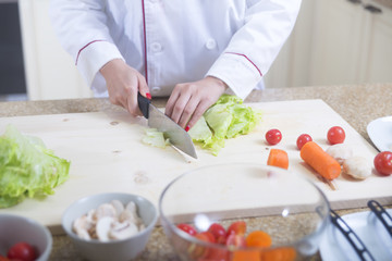 Female chef at work