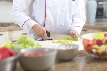 Female chef at work