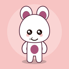 Bear teddy kawaii cartoon happy cute icon. Flat and Colorfull illustration. Vector graphic