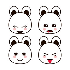 Bear teddy kawaii cartoon cute icon set. Flat and Colorfull illustration. Vector graphic