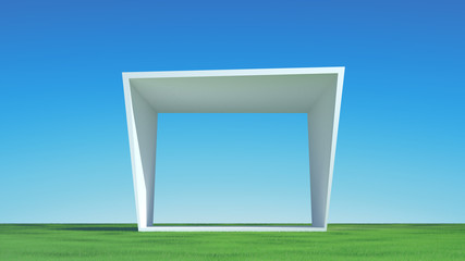 house symbol on green grass