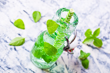 Transparent green drink