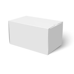 White closed cardbox box template.