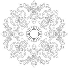 Floral ornament in a circle. Vector illustration. 