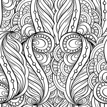 Fantasy decorative ornamental seamless pattern