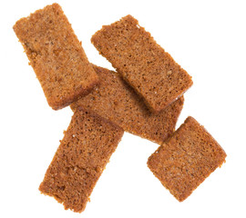 rye salty crackers on a white background