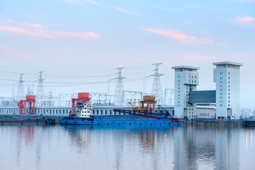 The famous Gezhouba large water conservancy in China's Yangtze River.