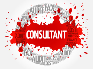 CONSULTANT word cloud collage, business concept background