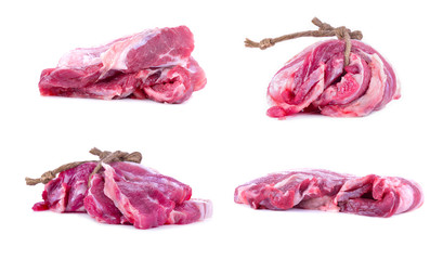 Obraz premium Slice of boneless pork neck isolated on white