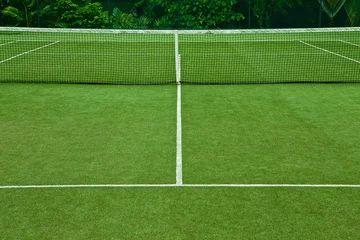 Rolgordijnen tennis grass court good for background © kireewongfoto