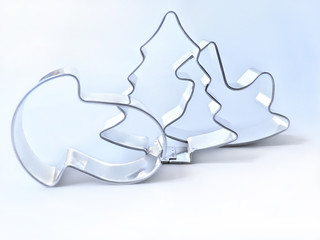Christmas cookie cutters, studio shot