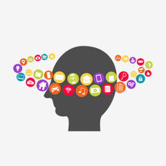 Technology innovation. Human idea.