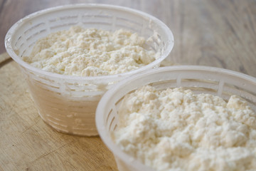 handcraft ricotta cheese made from ewe's milk