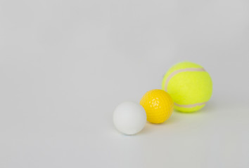 close up of different sports balls set