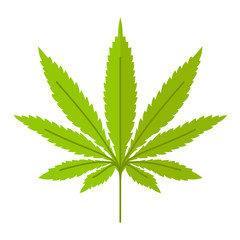 Cannabis. Marijuana leaf vector icon on white background