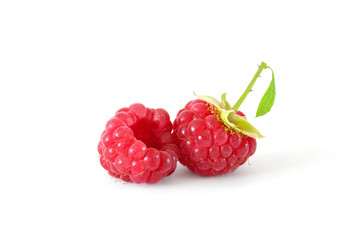 raspberries isolated on white background