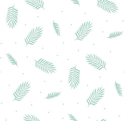 Vector seamless pattern with palm leaves.