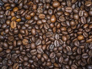 Abstract roasted coffee beans