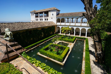 Generalife - Sultana's Courtyard in Granada, Spain