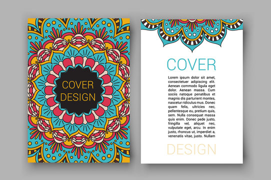 Ramadan brochure pages ornament vector illustration. decorative retro card for print or web design