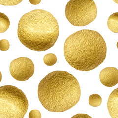 Seamless pattern gold circle on a white background. Pattern gold polka dot. Gold glitter circle pattern. Design for fabric, textile, wrapping paper, card, invitation, wallpaper, web design, wedding © miraelart