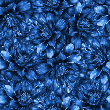 Seamless watercolor pattern with dark blue peonies, hand painted watercolor illustration, design for fabric, textile, wrapping paper, card, invitation, wallpaper, web design, wedding