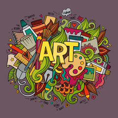 Art hand lettering and doodles elements.